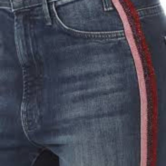 Mother Denim High Waisted Looker Jeans in Here Kitty, Kitty Glitter Racer 26 - Picture 13 of 13